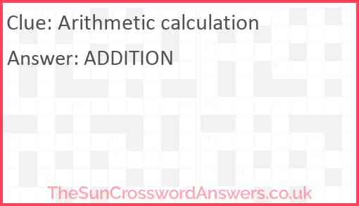 Arithmetic calculation Answer