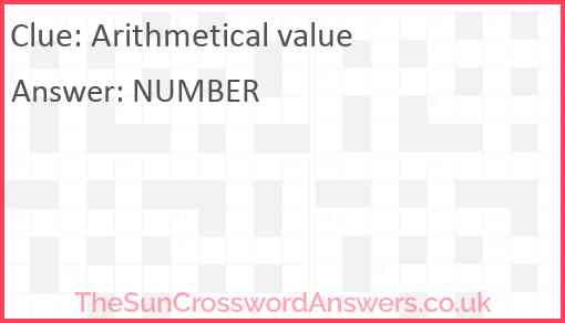 Arithmetical value Answer
