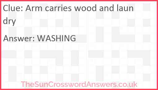 Arm carries wood and laundry Answer