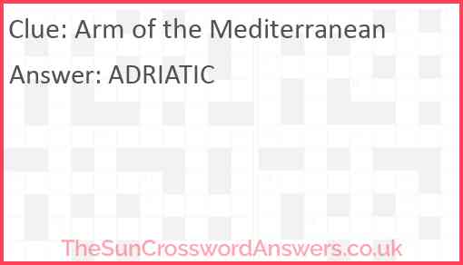 Arm of the Mediterranean Answer