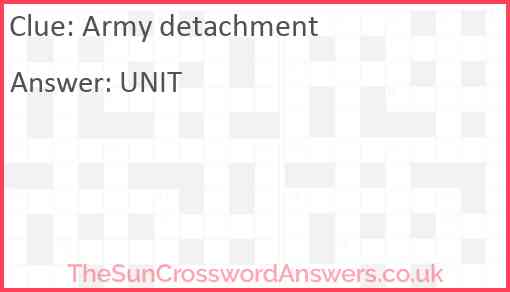 Army detachment Answer