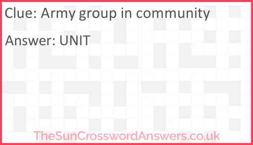 Army group in community Answer