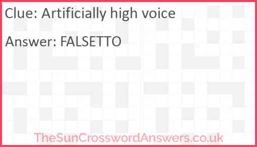 Artificially high voice Answer