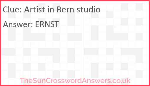Artist in Bern studio Answer