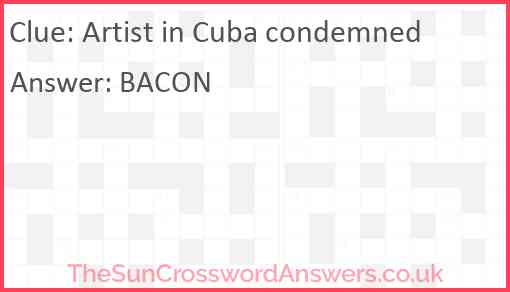 Artist in Cuba condemned Answer
