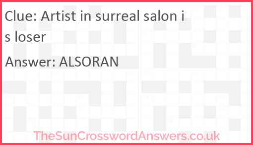 Artist in surreal salon is loser Answer