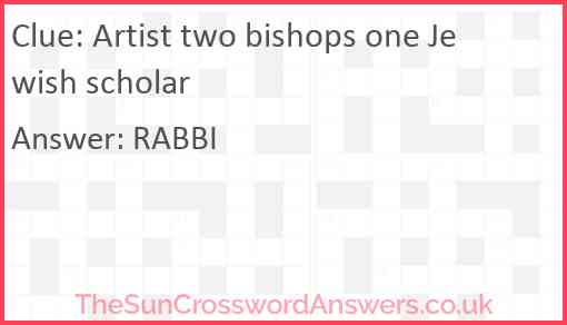 Artist two bishops one Jewish scholar Answer