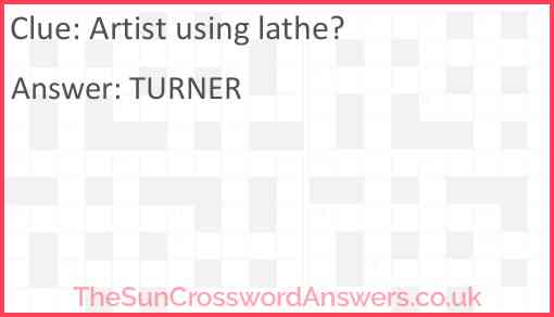 Artist using lathe? Answer