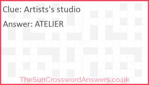 Artists's studio Answer