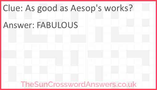 As good as Aesop's works? Answer