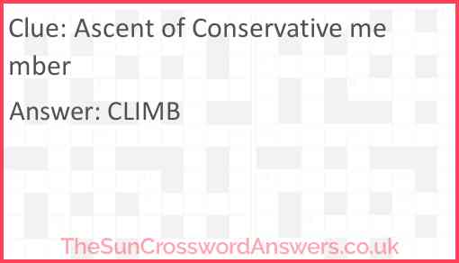 Ascent of Conservative member Answer