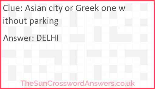 Asian city or Greek one without parking Answer