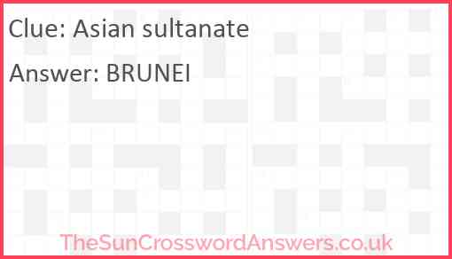 Asian sultanate Answer