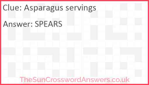 Asparagus servings Answer