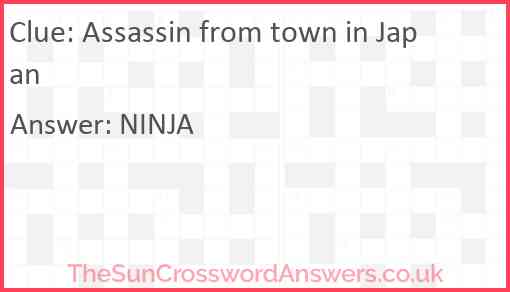 Assassin from town in Japan Answer