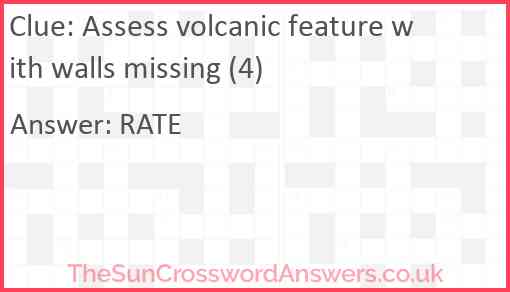 Assess volcanic feature with walls missing (4) Answer