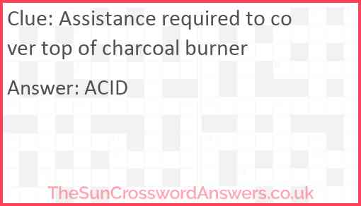 Assistance required to cover top of charcoal burner Answer