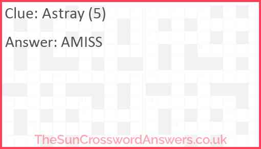 Astray (5) Answer