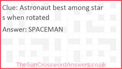 Astronaut best among stars when rotated Answer