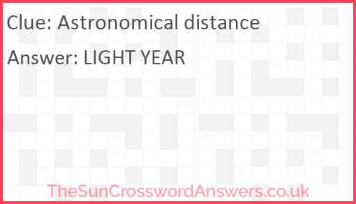 Astronomical distance Answer