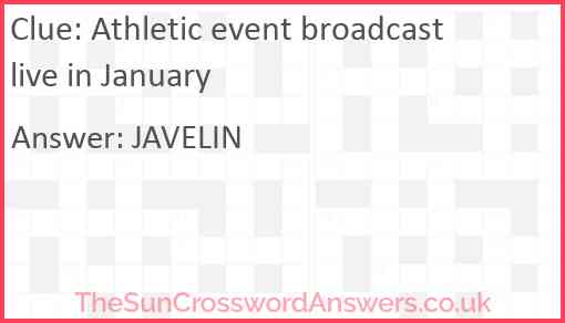 Athletic event broadcast live in January Answer