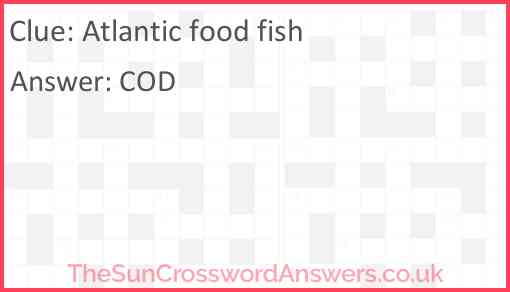 Atlantic food fish Answer