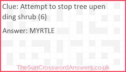 Attempt to stop tree upending shrub (6) Answer