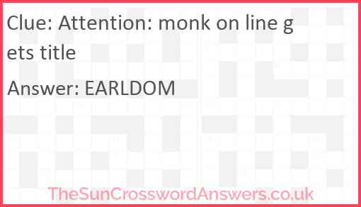 Attention: monk on line gets title Answer