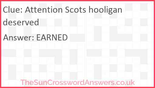 Attention Scots hooligan deserved Answer