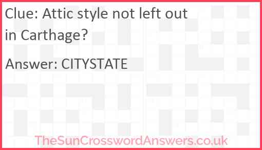 Attic style not left out in Carthage? Answer