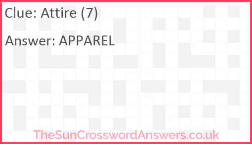 Attire (7) Answer