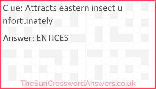 Attracts eastern insect unfortunately Answer