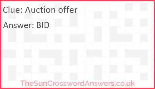 Auction offer Answer
