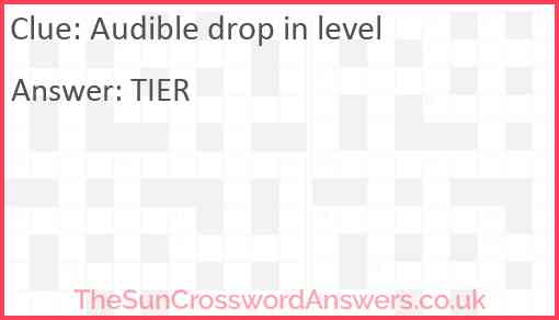 Audible drop in level Answer
