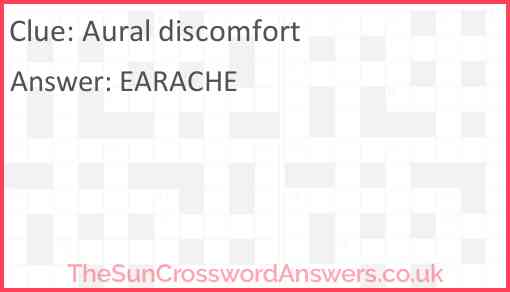 Aural discomfort Answer