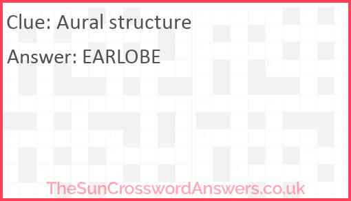 Aural structure Answer