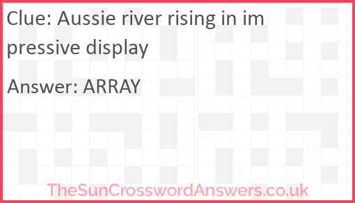 Aussie river rising in impressive display Answer