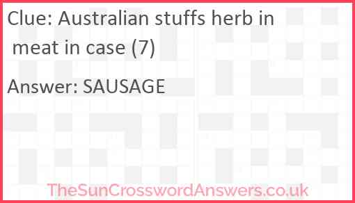 Australian stuffs herb in meat in case (7) Answer