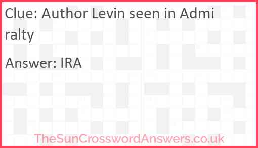 Author Levin seen in Admiralty Answer