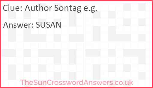 Author Sontag e.g. Answer