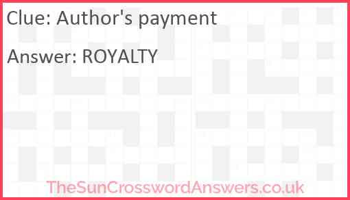 Author's payment Answer