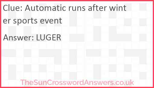 Automatic runs after winter sports event Answer