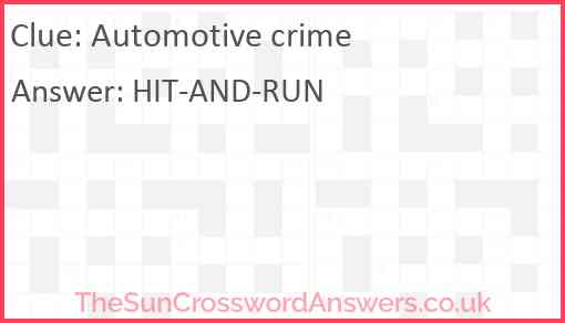 Automotive crime Answer