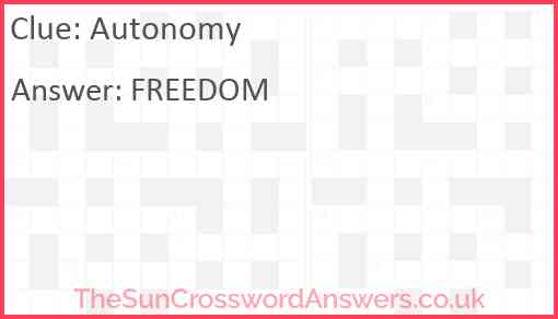 Autonomy Answer