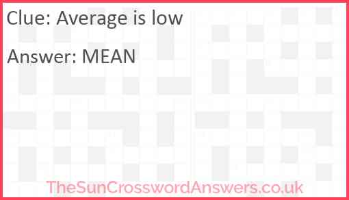 Average is low Answer