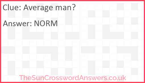 Average man? Answer