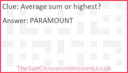 Average sum or highest? Answer
