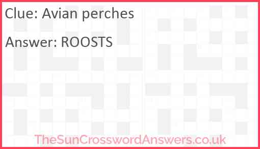 Avian perches Answer