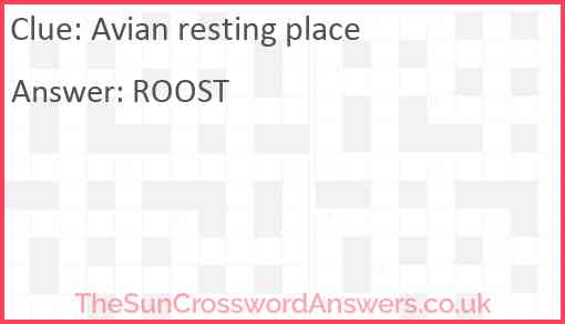 Avian resting place Answer