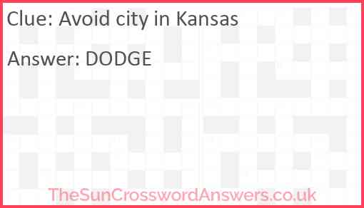 Avoid city in Kansas Answer